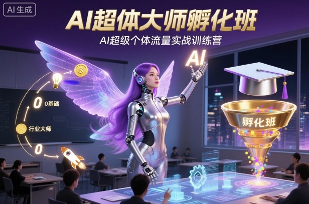 AI超体大师孵化班，AI超级个体流量实战训练营-玖易创客