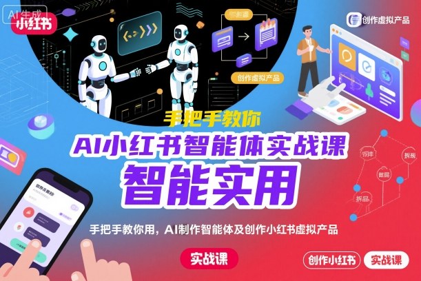 AI小红书智能体实战课,手把手教你用AI制作智能体及创作小红书虚拟产品,提效+内容商业化-玖易创客