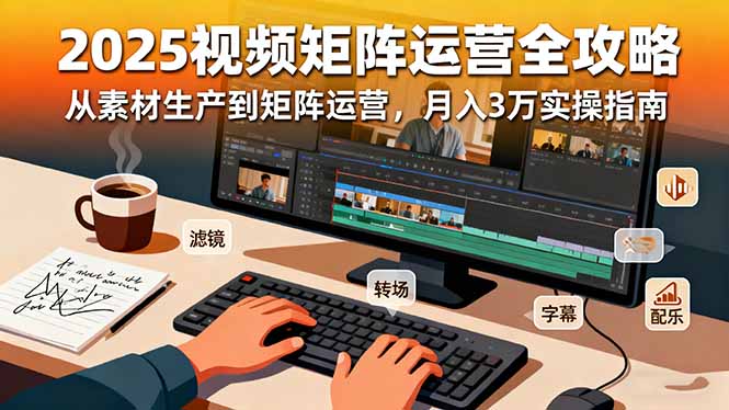 2025短视频矩阵运营全攻略：从素材生产到矩阵运营，月入3万实操指南-玖易创客