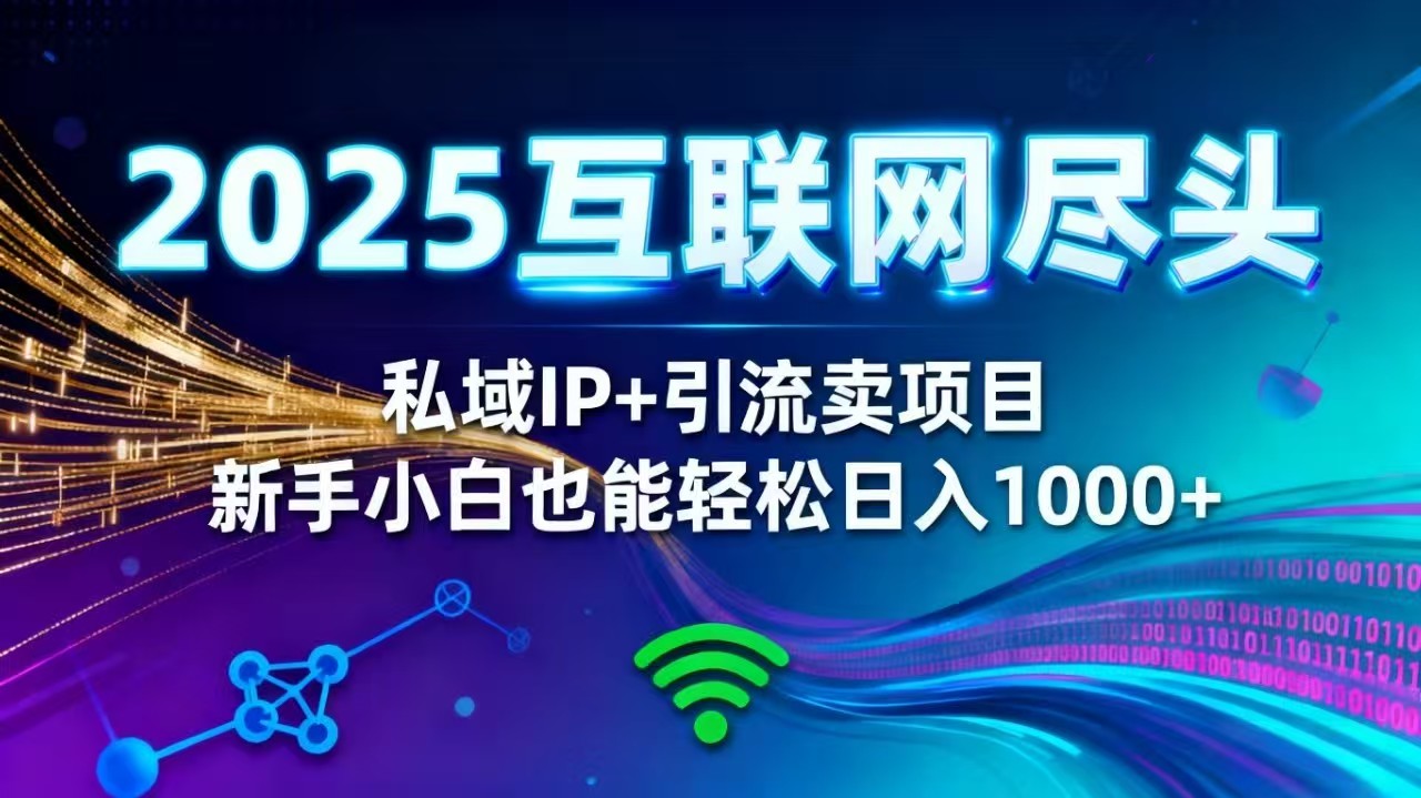 2025网创尽头王炸项目！私域 IP + 精准引流，新手小白在家躺赚日入 1000+-玖易创客