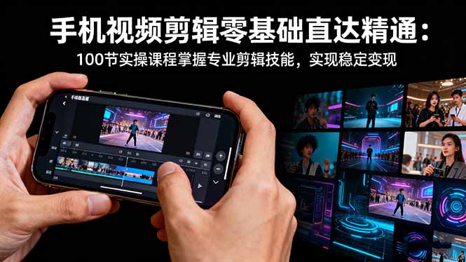 手机视频剪辑零基础直达精通：100节实操课程掌握专业剪辑技能，实现稳…-玖易创客