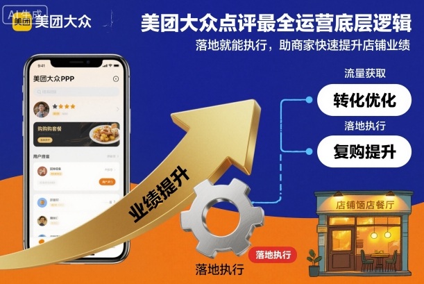 美团大众点评最全运营底层逻辑，落地就能执行，助商家快速提升店铺业绩-玖易创客