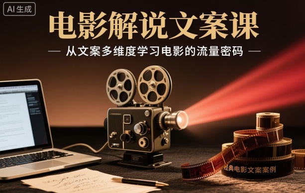 电影解说文案课，从文案多维度学习电影的流量密码-玖易创客