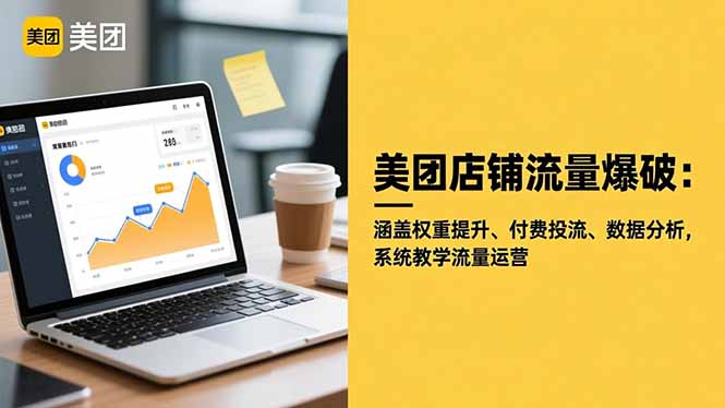 美团店铺流量爆破：涵盖权重提升、付费投流、数据分析，系统教学流量运营-玖易创客