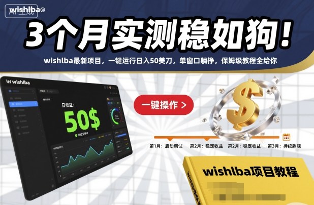 3个月实测稳如狗!wishlba最新项目,一键运行日入50美刀,单窗口躺挣,保姆级教程全给你【揭秘】-玖易创客