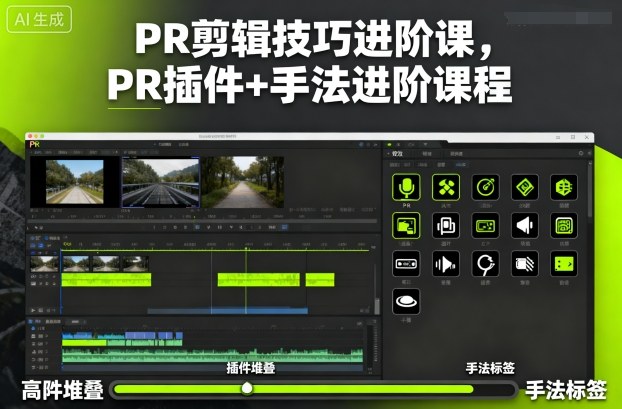 PR剪辑技巧进阶课,PR插件+手法进阶课程-玖易创客