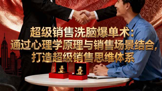 超级销售洗脑爆单术：通过心理学原理与销售场景结合,打造超级销售思维体系-玖易创客