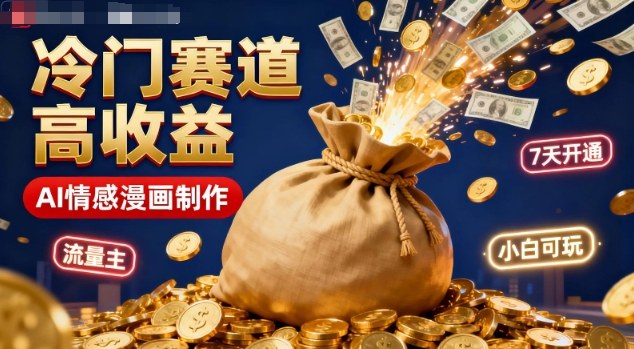 公众号冷门赛道,用AI做情感漫画,7天开通流量主,操作简单,小白可玩-玖易创客