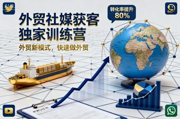 外贸社媒获客独家训练营，外贸新模式，快速做外贸(更新)-玖易创客