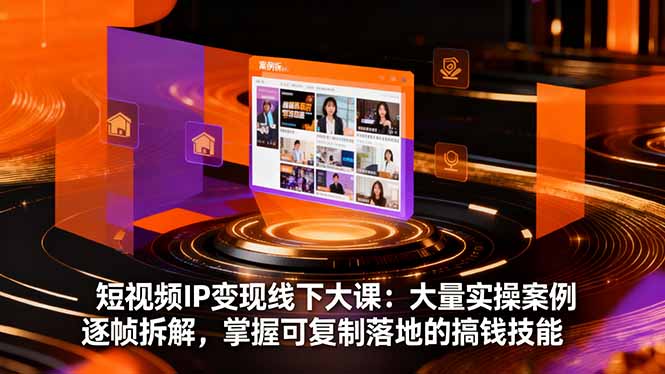 短视频IP变现线下大课：大量实操案例逐帧拆解，掌握可复制落地的搞钱技能-玖易创客