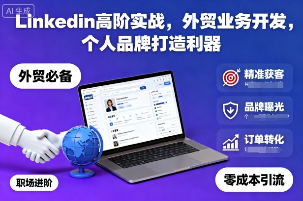 Linkedin高阶实战,外贸业务开发,个人品牌打造利器-玖易创客