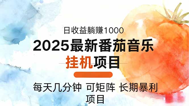 2025年最新番茄音乐人挂机项目，每天几分钟，月入1000＋，可矩阵，一台…-玖易创客
