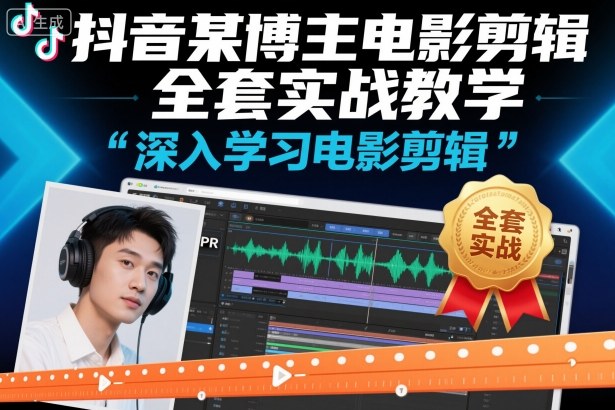 抖音某博主电影剪辑全套实战教学，深入学习电影剪辑-玖易创客