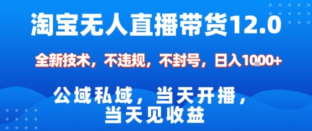 淘宝无人直播12.0，公域私域技术，不封号，不违规布局双十一流量风口，日入1k(独家技术)【揭秘】-玖易创客