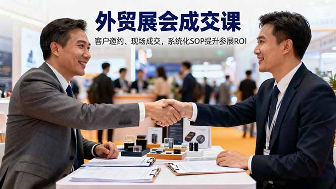 外贸展会成交课，含目标制定、客户邀约、现场成交，系统化SOP提升参展ROI-玖易创客